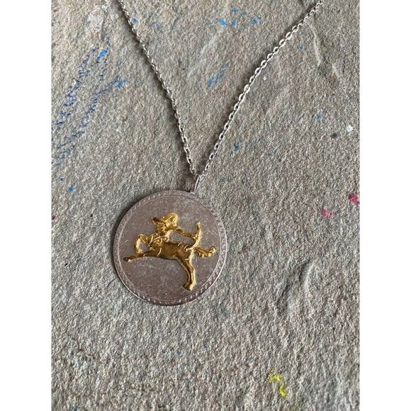 Vintage Necklace Sagittarius GF On Sterling Silver Centaur Astrology Pendant - Picture 16 of 16